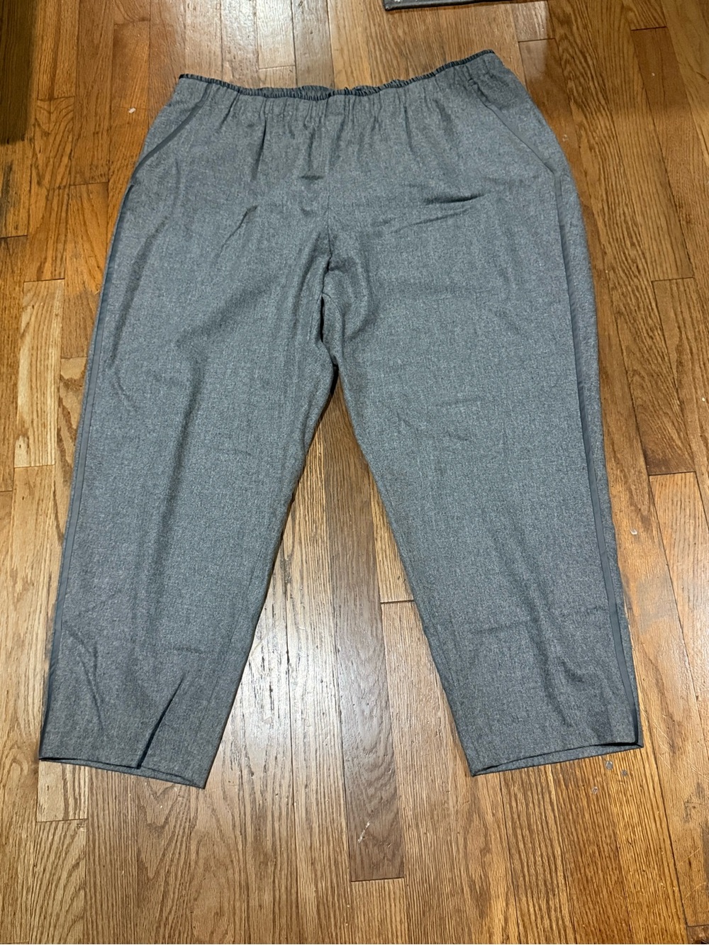 Lafayette 148 New York Gray Elastic-Waist Chinos Size 3X